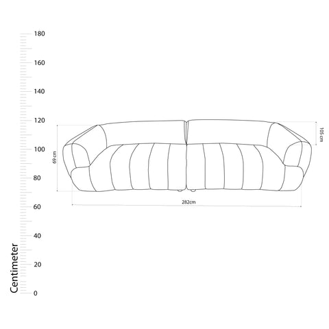 Dimos Sofa Four Seater Orange - HY-9285