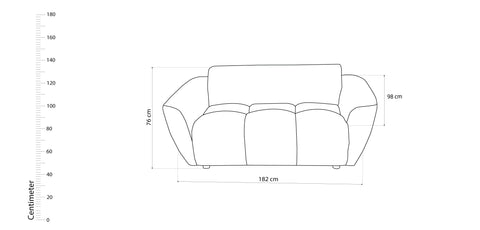 Dimos Sofa Two Seater Beige - MK-9092