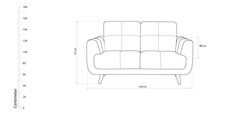Dimos Sofa Two Seater Blue - SS3510AF