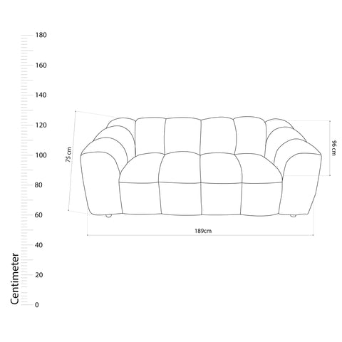 Dimos Sofa Two Seater Brown - HY-9286