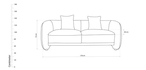 Dioms Sofa Two Seater Brown - 2140