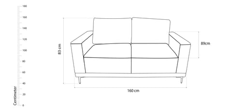 كنب ثنائي المقاعد لون رمادي - SF172A