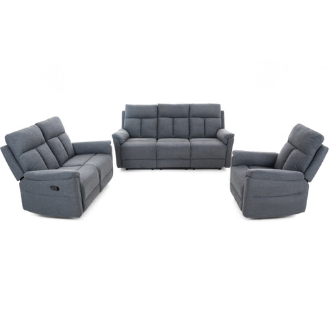 Dimos Sofa Three Seater Manual Recliner Grey - RR5643AF53D