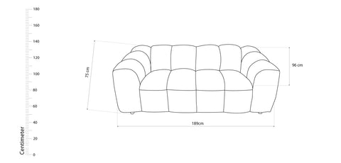 Dimos Sofa Two Seater Brown - HY-9286