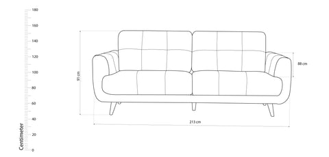 كنب ثلاثي المقاعد ازرق - SS3510AF