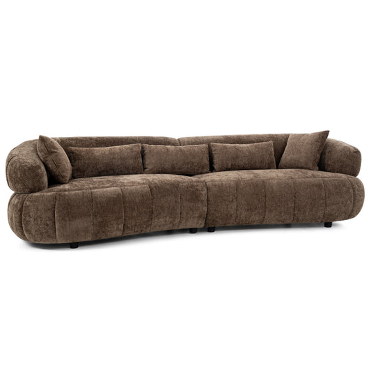 Dimos - Luxury Sofa Four Seater in Brown Fabric, Modern Comfort Design - DS1120-3D 4028
