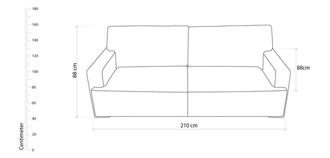 Dimos Sofa Three Seater Brown - S3217A
