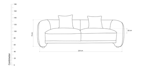 Dioms Sofa Three Seater Brown - 2140