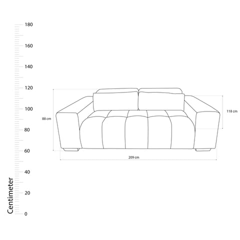 Dimos Sofa Three Seater Green - HY-9176B