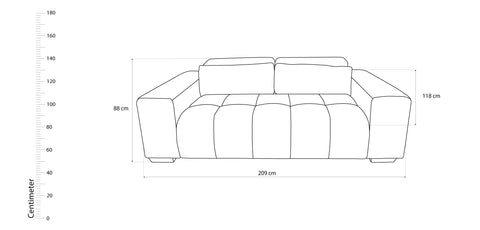 كنب ثلاثي المقاعد لون اخضر- HY-9176B