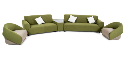 Dimos Curved Sectional Sofa Set Green - WKY726