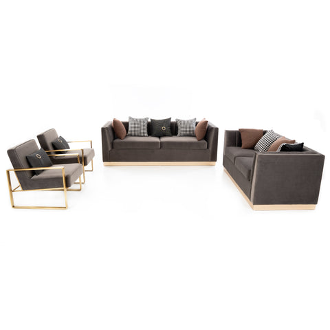 Dimos Premium Luxury Sofa 3 Seater Grey - YM-S7065