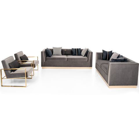 Dimos Luxury Sofa 3 Seater Grey - YM-S7066