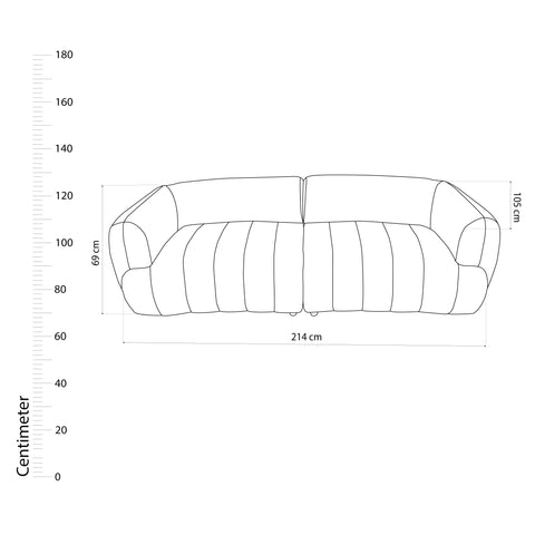 Dimos Sofa Three Seater Orange - HY-9285