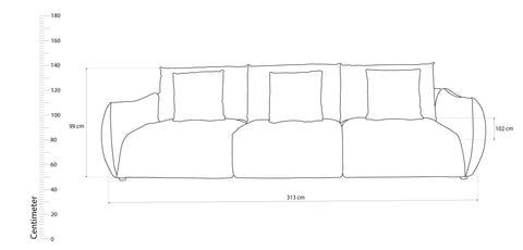 Dimos Sofa Three Seater Orange - JN2531-3S