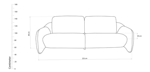 Dioms Sofa Three Seater Pearl - 2136