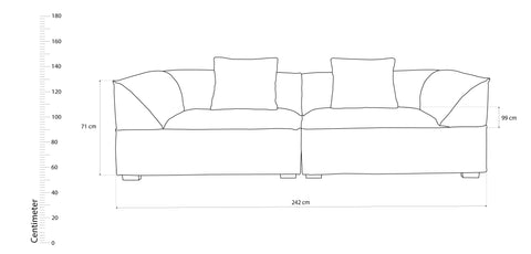 Dimos Sofa Three Seater Yellow - JN2521-3S